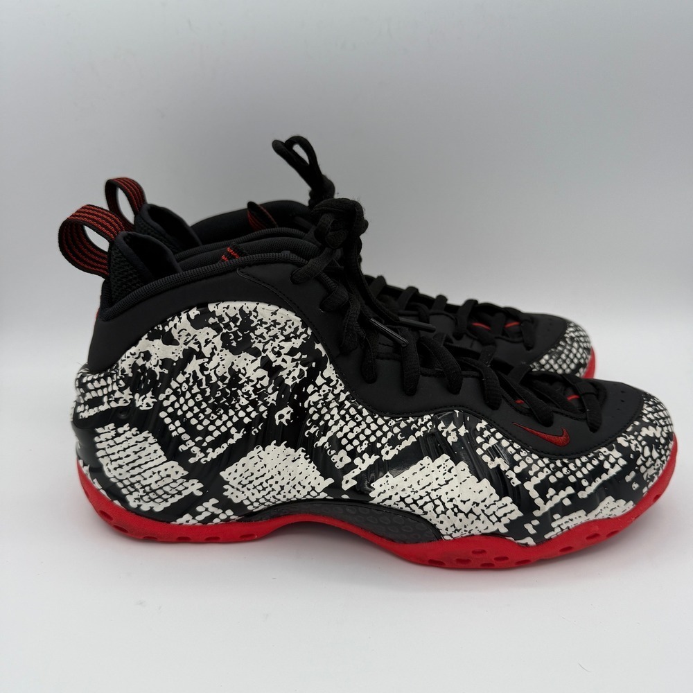 Nike Air Foamposite One Snakeskin Red Black Mens Shoes Size 9.5